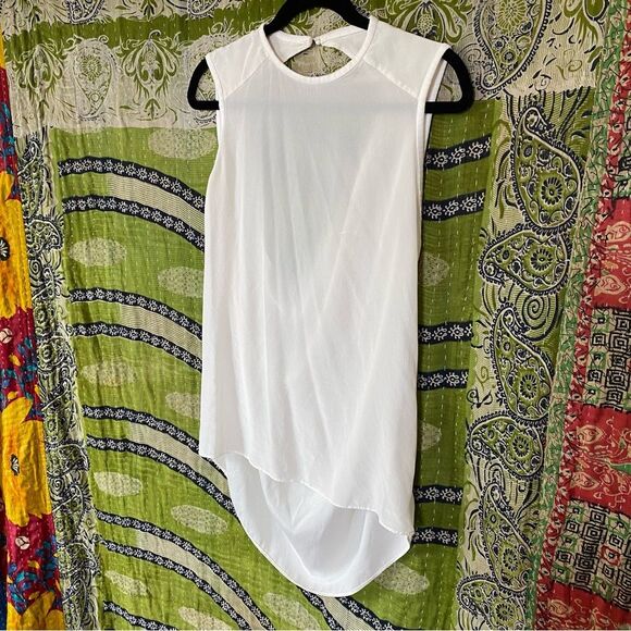 Alice + Olivia Ivory Draped Silk Sleeveless Blouse Size Small - Picture 7 of 15